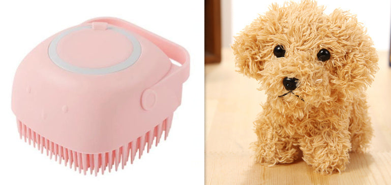 Silicone Dog Bath Brush – Gentle Pet Grooming Tool for Shedding
