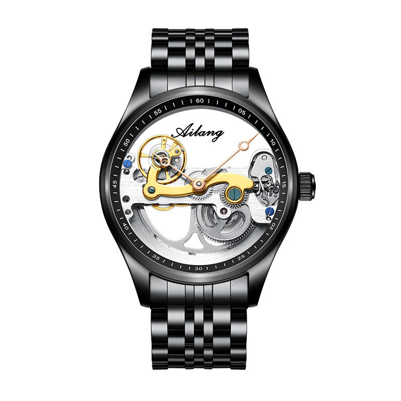 Creative Hollow Automatic Mechanical Watch with Silicone Band for Men