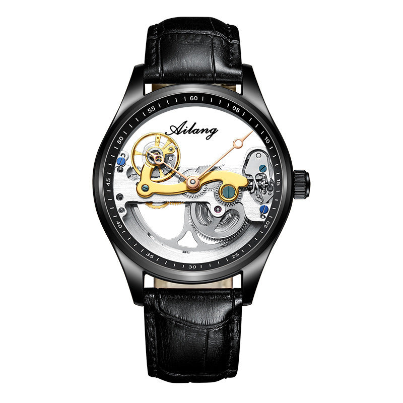 Creative Hollow Automatic Mechanical Watch with Silicone Band for Men