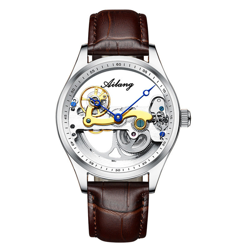 Creative Hollow Automatic Mechanical Watch with Silicone Band for Men
