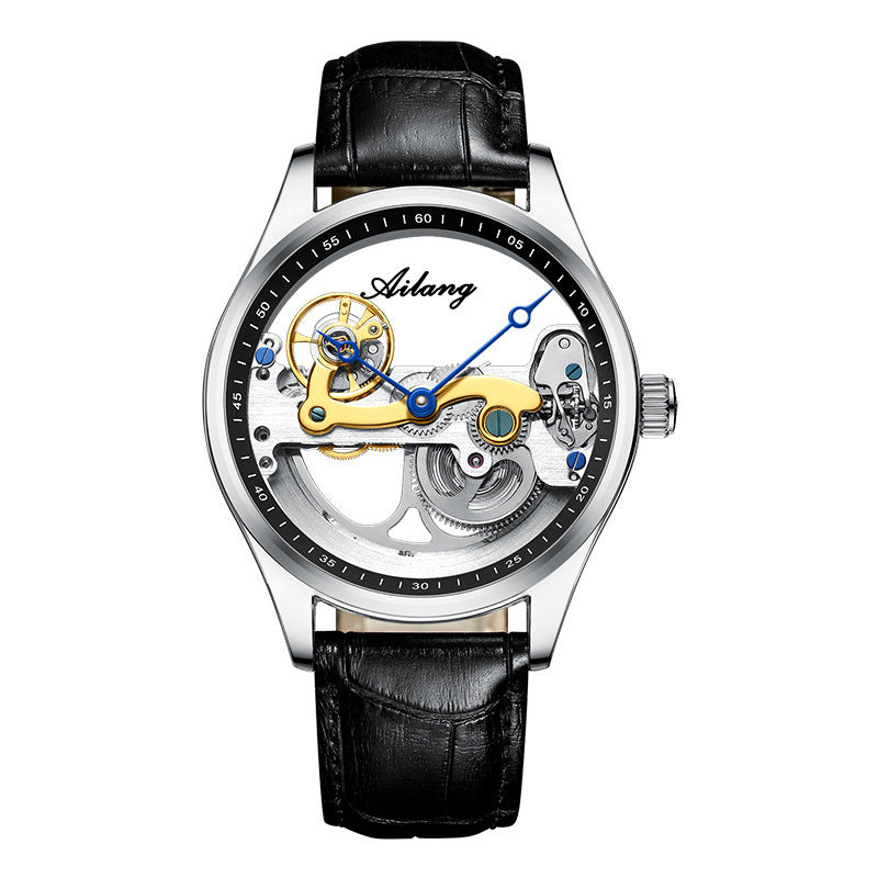Creative Hollow Automatic Mechanical Watch with Silicone Band for Men