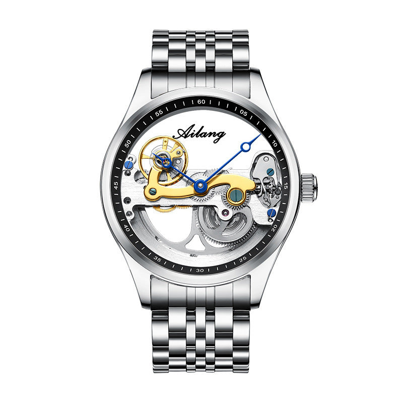 Creative Hollow Automatic Mechanical Watch with Silicone Band for Men