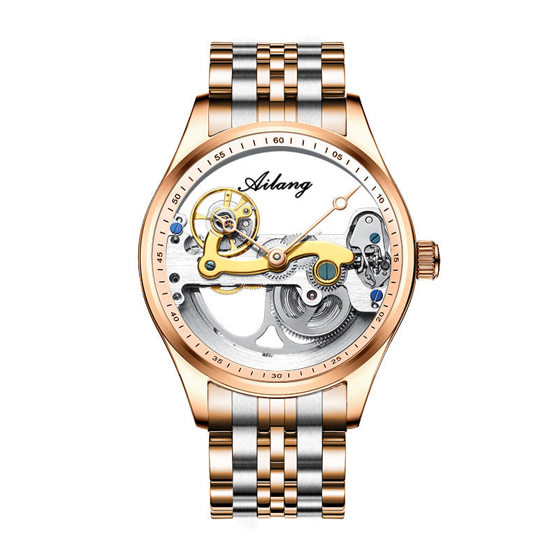 Creative Hollow Automatic Mechanical Watch with Silicone Band for Men