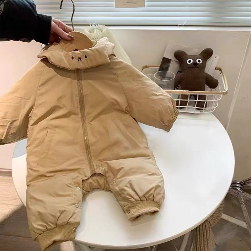 Thick and Warm One-Piece Outfit for Infants Baby Jumpsuit