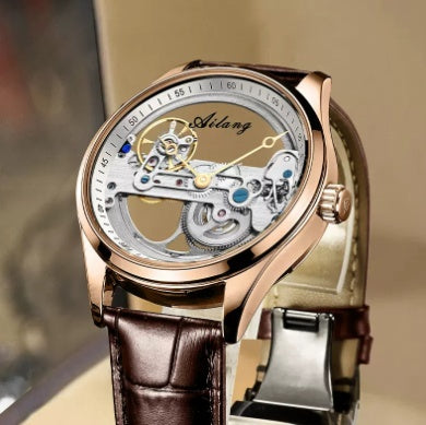 Creative Hollow Automatic Mechanical Watch with Silicone Band for Men