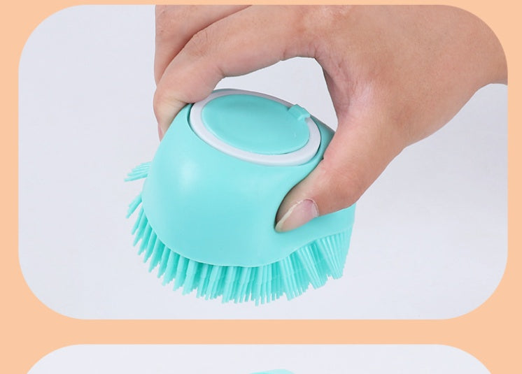 Silicone Dog Bath Brush – Gentle Pet Grooming Tool for Shedding