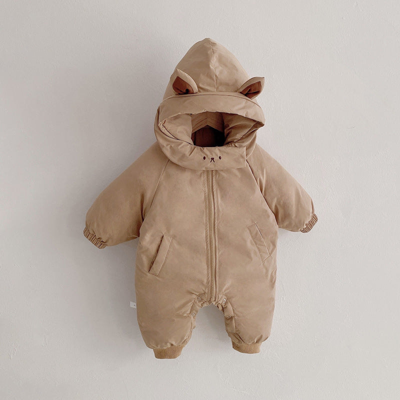 Thick and Warm One-Piece Outfit for Infants Baby Jumpsuit