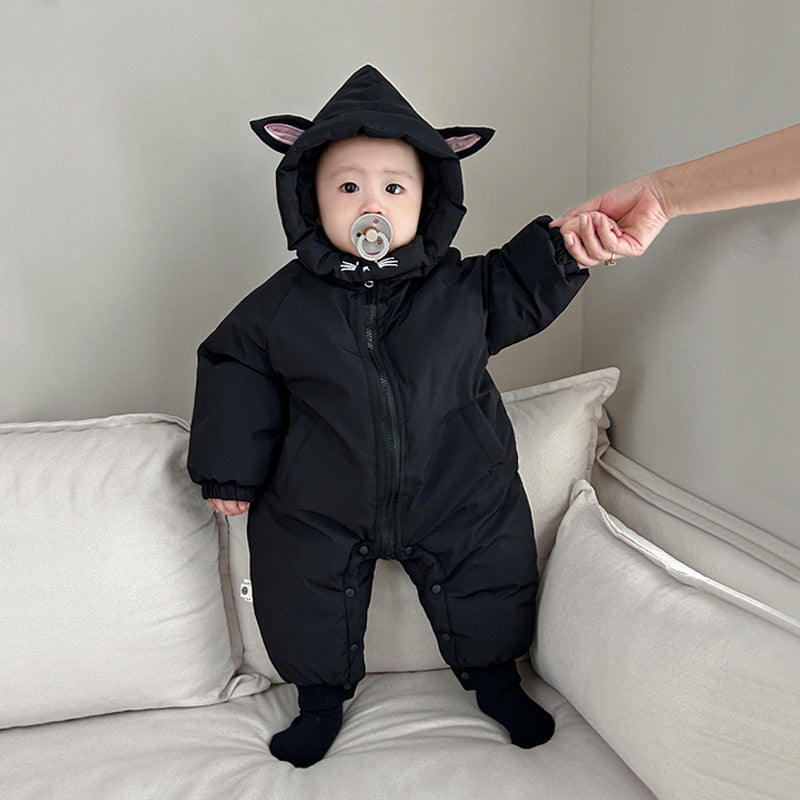 Thick and Warm One-Piece Outfit for Infants Baby Jumpsuit