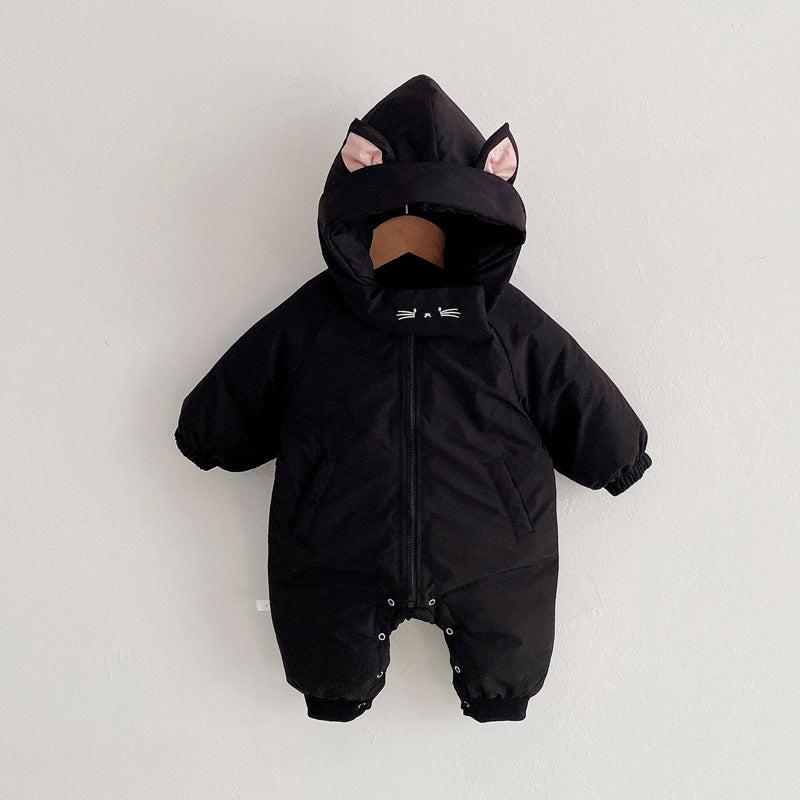 Thick and Warm One-Piece Outfit for Infants Baby Jumpsuit