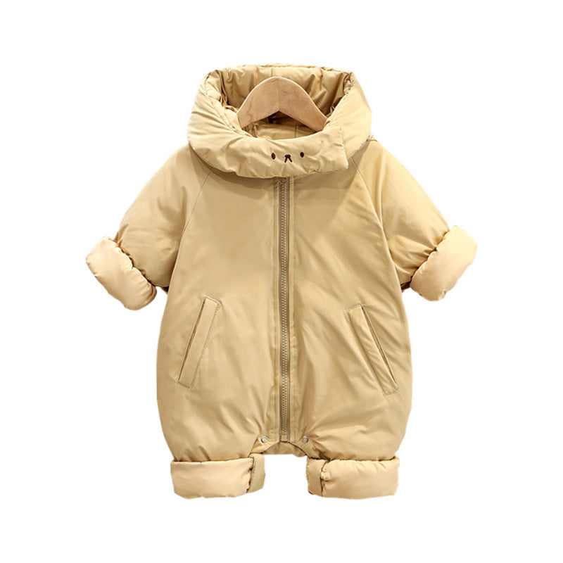 Thick and Warm One-Piece Outfit for Infants Baby Jumpsuit