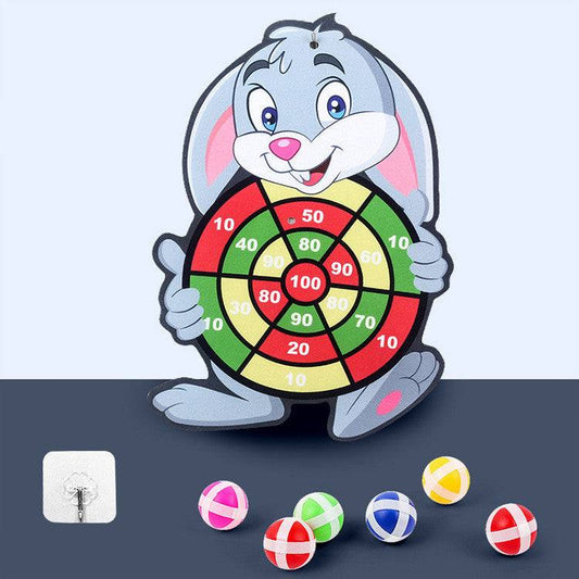 Kids Sticky Ball Dart Board Fun Cartoon Velcro Game Toy