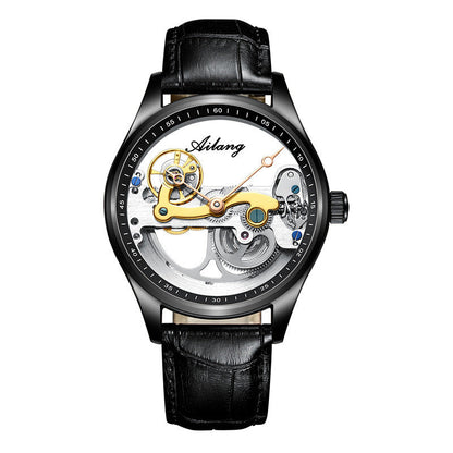 Creative Hollow Automatic Mechanical Watch with Silicone Band for Men