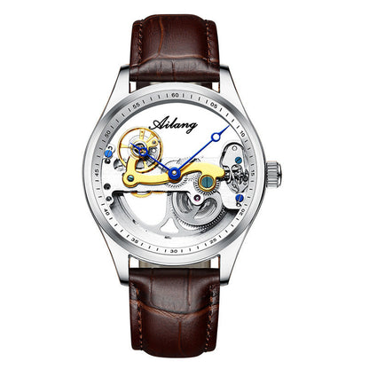 Creative Hollow Automatic Mechanical Watch with Silicone Band for Men