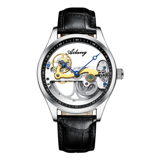Creative Hollow Automatic Mechanical Watch with Silicone Band for Men