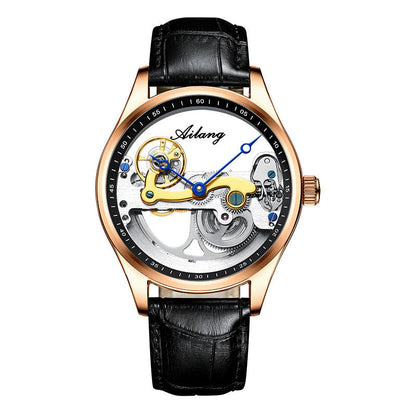 Creative Hollow Automatic Mechanical Watch with Silicone Band for Men