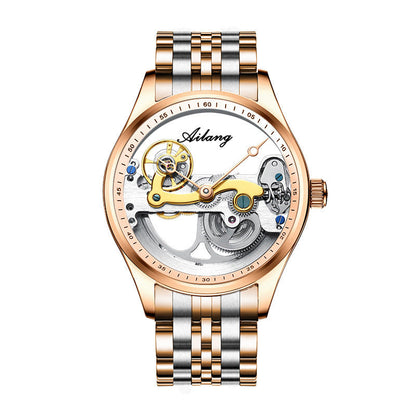 Creative Hollow Automatic Mechanical Watch with Silicone Band for Men