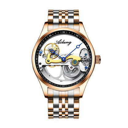 Creative Hollow Automatic Mechanical Watch with Silicone Band for Men