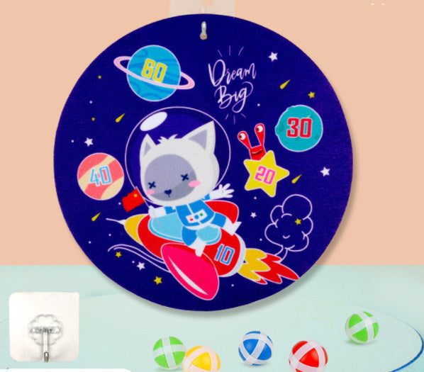 Kids Sticky Ball Dart Board Fun Cartoon Velcro Game Toy