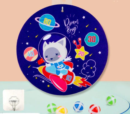 Kids Sticky Ball Dart Board Fun Cartoon Velcro Game Toy