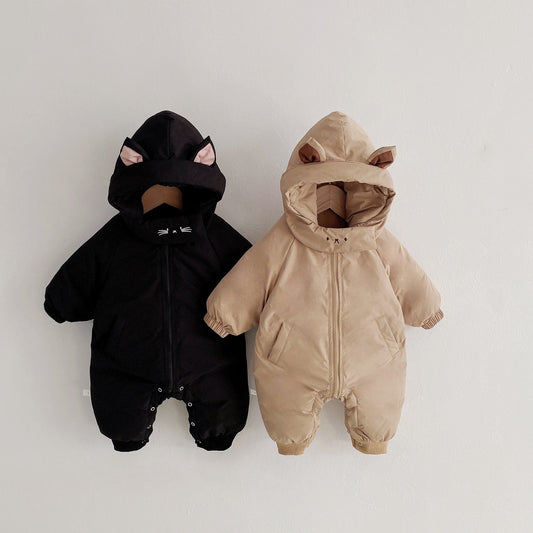 Thick and Warm One-Piece Outfit for Infants Baby Jumpsuit