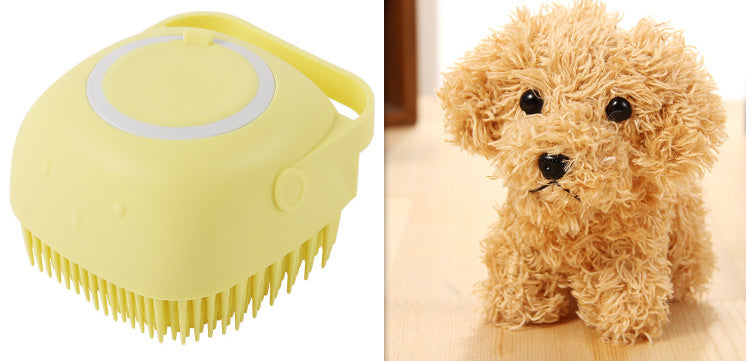 Silicone Dog Bath Brush – Gentle Pet Grooming Tool for Shedding
