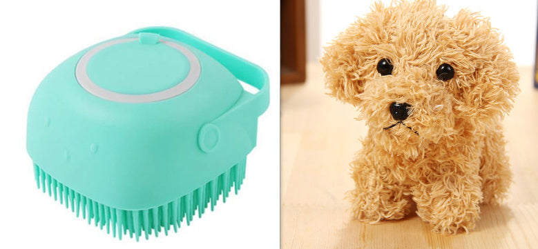 Silicone Dog Bath Brush – Gentle Pet Grooming Tool for Shedding